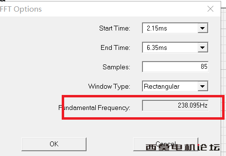 FFT设置，出现基频